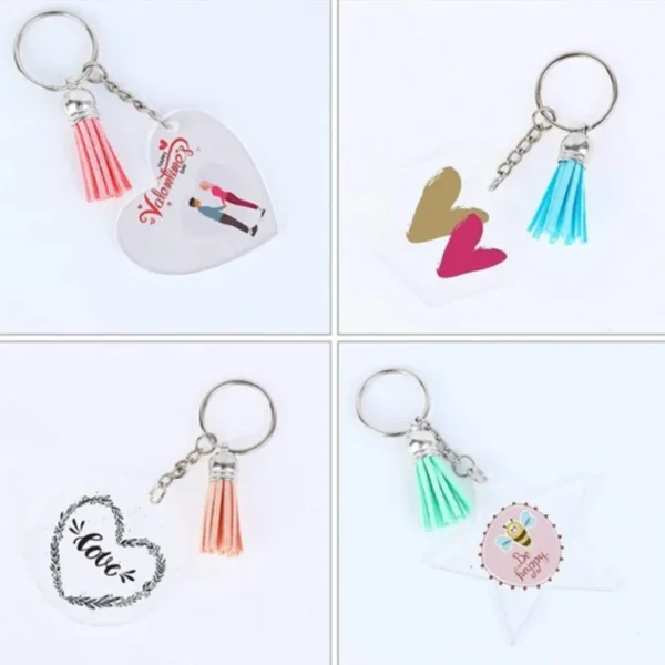 Llaveros acrílicos con borla sugraher