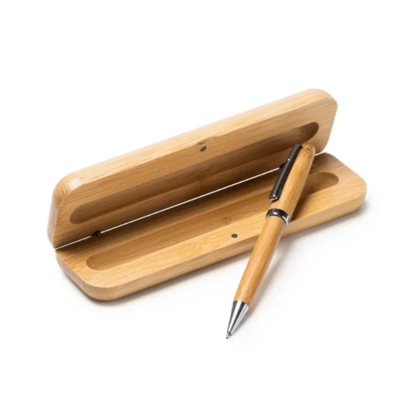 SET BOLIGRAFO BODONI CON CAJA DE BAMBU sugraher