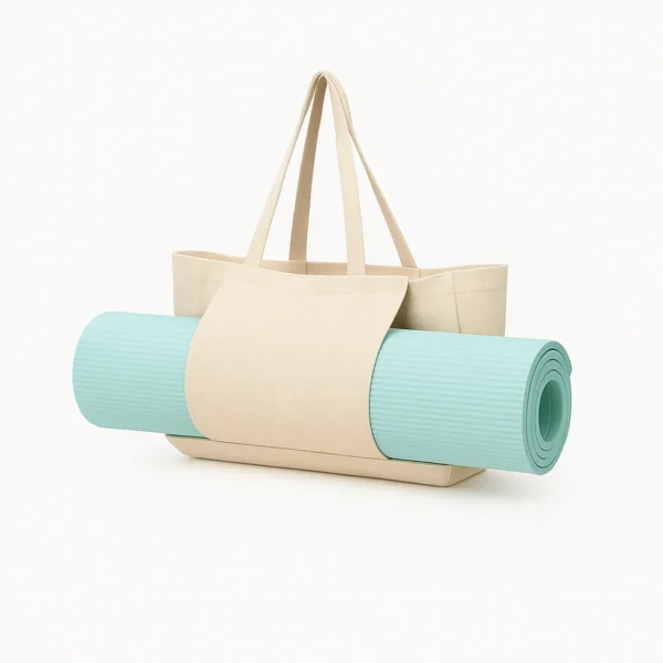 Tote bag Yoga de lino claro 36x50x13 cm 1