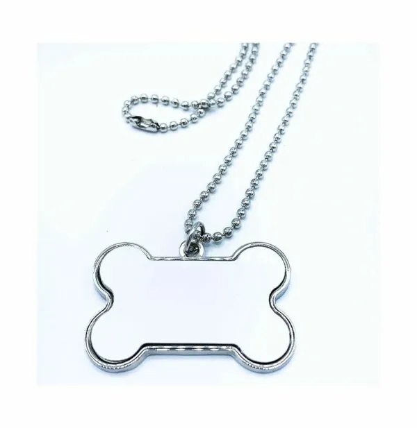 chapa identificativa mascota forma de hueso