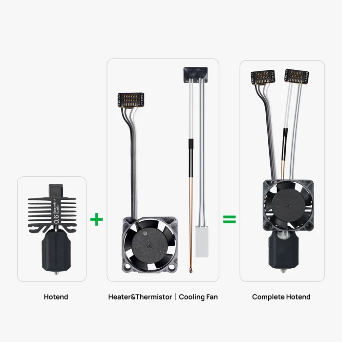 Hotend Completo Serie P1 acero endurecido 0.6 Hotend Completo Serie P1 acero endurecido 0.6