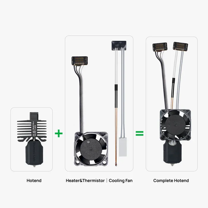 Hotend Completo Serie P1 acero endurecido 0.8 Hotend Completo Serie P1 acero endurecido 0.8